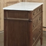 Antique French Louis XVI Mahogany Commode with Carrara Marble