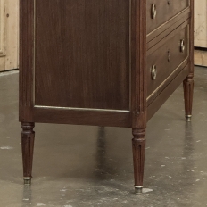 Antique French Louis XVI Mahogany Commode with Carrara Marble