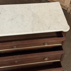 Antique French Louis XVI Mahogany Commode with Carrara Marble