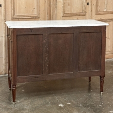 Antique French Louis XVI Mahogany Commode with Carrara Marble