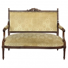 19th Century French Louis XVI Walnut Canape ~ Sofa