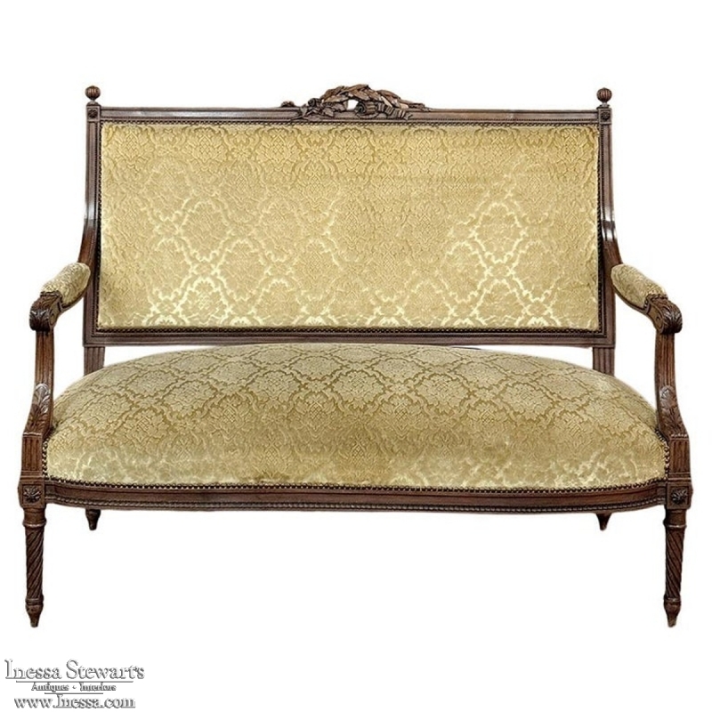 19th Century French Louis XVI Walnut Canape ~ Sofa