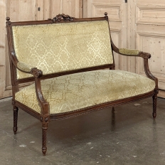 19th Century French Louis XVI Walnut Canape ~ Sofa