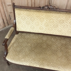 19th Century French Louis XVI Walnut Canape ~ Sofa