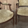 Pair of 19th Century French Louis XVI Walnut Armchairs ~ Fauteuils
