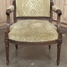 Pair of 19th Century French Louis XVI Walnut Armchairs ~ Fauteuils