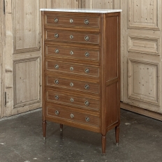 Antique French Louis XVI Mahogany Semainier Chest of 7 Drawers