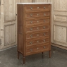 Antique French Louis XVI Mahogany Semainier Chest of 7 Drawers