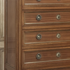 Antique French Louis XVI Mahogany Semainier Chest of 7 Drawers