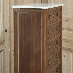 Antique French Louis XVI Mahogany Semainier Chest of 7 Drawers