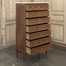 Antique French Louis XVI Mahogany Semainier Chest of 7 Drawers