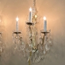 Pair of Vintage Solid Brass and Cut Crystal Wall Sconces