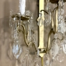 Pair of Vintage Solid Brass and Cut Crystal Wall Sconces
