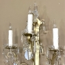 Pair of Vintage Solid Brass and Cut Crystal Wall Sconces