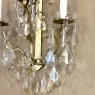 Pair of Vintage Solid Brass and Cut Crystal Wall Sconces
