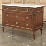 Antique French Louis XVI Mahogany Secretary ~ Commode with Carrara Marble