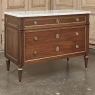 Antique French Louis XVI Mahogany Secretary ~ Commode with Carrara Marble