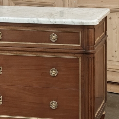 Antique French Louis XVI Mahogany Secretary ~ Commode with Carrara Marble