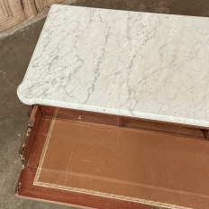 Antique French Louis XVI Mahogany Secretary ~ Commode with Carrara Marble