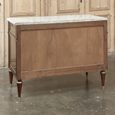 Antique French Louis XVI Mahogany Secretary ~ Commode with Carrara Marble