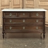 19th Century French Louis XVI Mahogany Commode with Carrara Marble