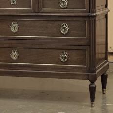 19th Century French Louis XVI Mahogany Commode with Carrara Marble