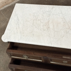 19th Century French Louis XVI Mahogany Commode with Carrara Marble