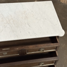 19th Century French Louis XVI Mahogany Commode with Carrara Marble