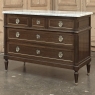 19th Century French Louis XVI Mahogany Commode with Carrara Marble