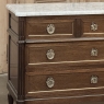 19th Century French Louis XVI Mahogany Commode with Carrara Marble