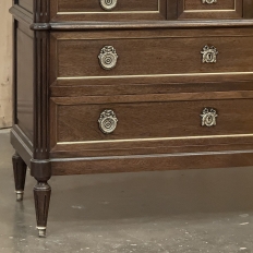 19th Century French Louis XVI Mahogany Commode with Carrara Marble