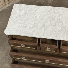 19th Century French Louis XVI Mahogany Commode with Carrara Marble