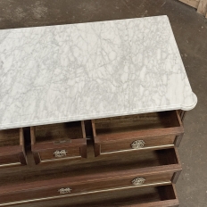 19th Century French Louis XVI Mahogany Commode with Carrara Marble