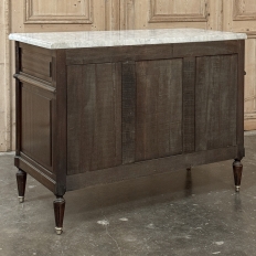 19th Century French Louis XVI Mahogany Commode with Carrara Marble