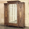 19th Century French Louis XVI Walnut Triple Armoire