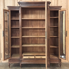 19th Century French Louis XVI Walnut Triple Armoire