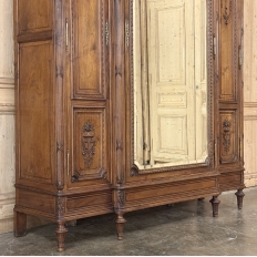 19th Century French Louis XVI Walnut Triple Armoire