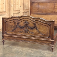 19th Century French Louis XVI Walnut Bed (full size)