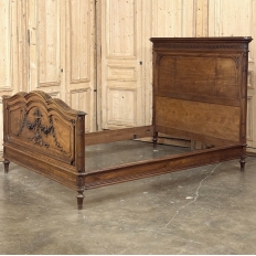19th Century French Louis XVI Walnut Bed (full size)
