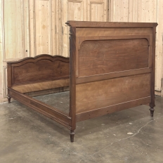 19th Century French Louis XVI Walnut Bed (full size)