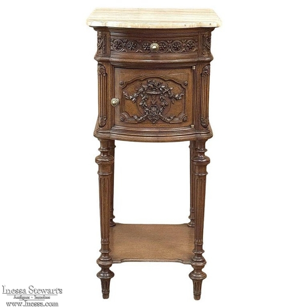 19th Century French Louis XVI Walnut Nightstand