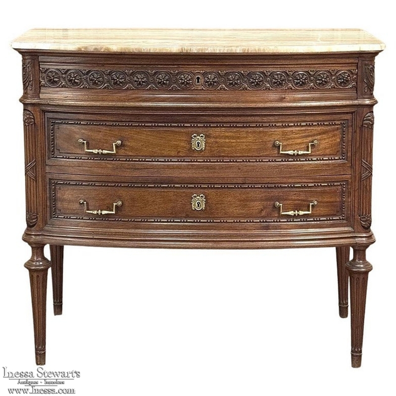 19th Century French Louis XVI Walnut Commode