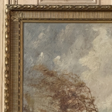 19th Century Framed Oil Painting on Canvas