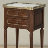 Pair French Louis XVI Marble Top End Tables
