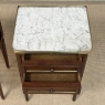 Pair French Louis XVI Marble Top End Tables