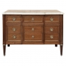 Antique French Louis XVI Mahogany Commode with Carrara Marble