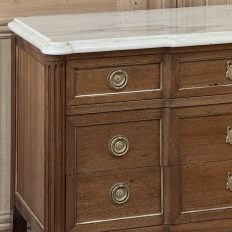 Antique French Louis XVI Mahogany Commode with Carrara Marble