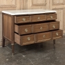 Antique French Louis XVI Mahogany Commode with Carrara Marble