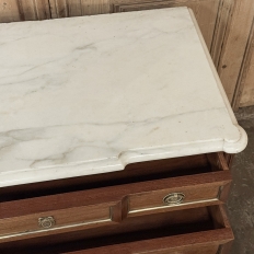 Antique French Louis XVI Mahogany Commode with Carrara Marble