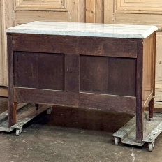 Antique French Louis XVI Mahogany Commode with Carrara Marble